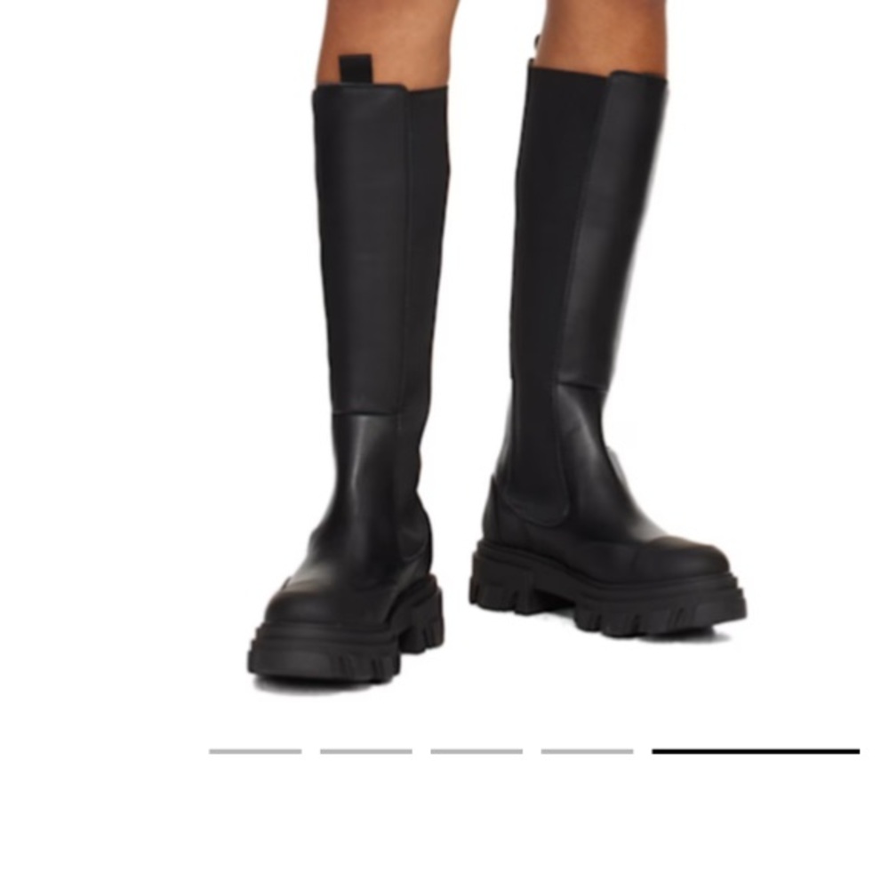 GANNI Cleated Knee-High Chelsea Boots